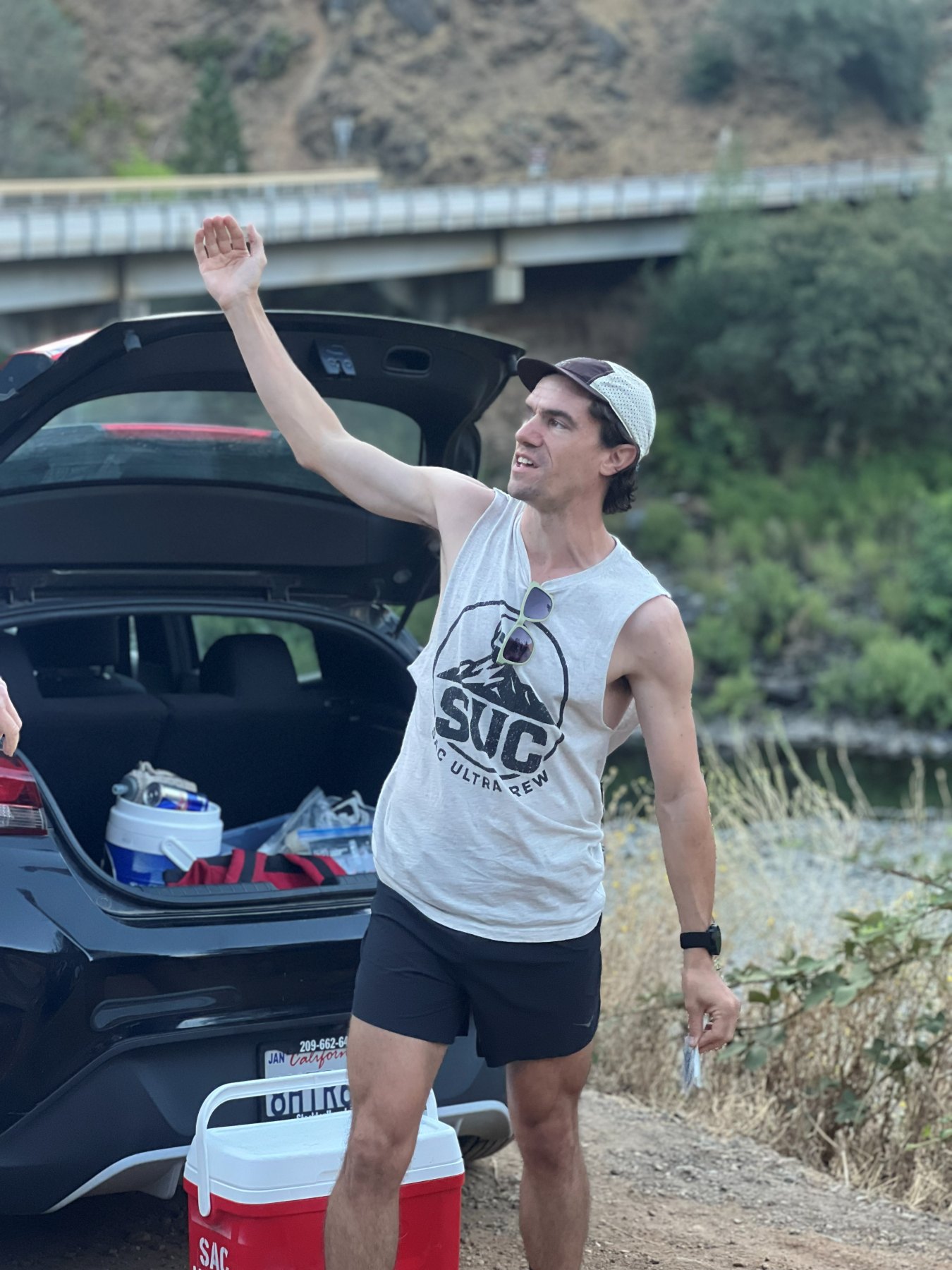Coach Brandon at a SUC trail run.