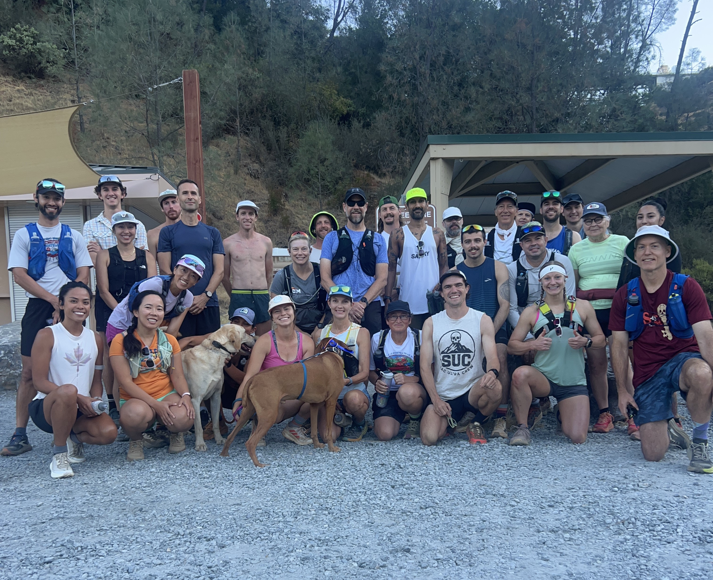 SUC runners gathered after a trail run.