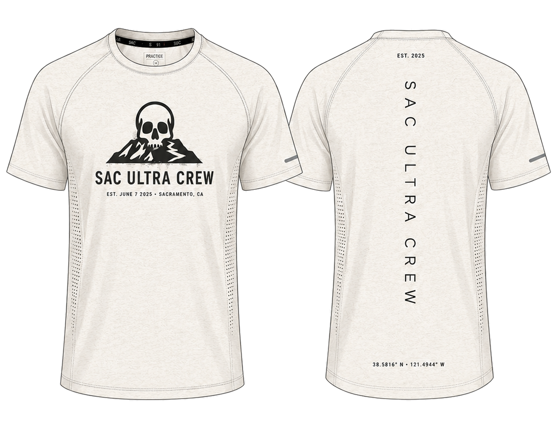 SUC Race Tee early concept showing front and back views